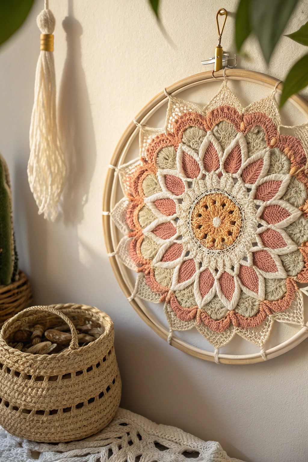 Elevate your space with a handcrafted crochet mandala—where artistry meets Scandinavian simplicity.