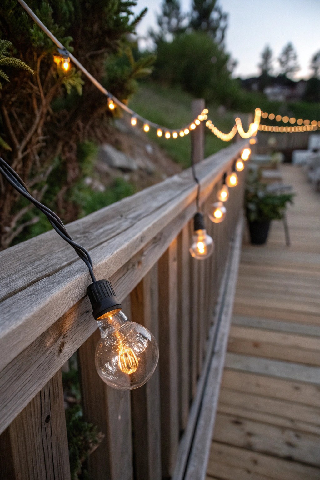 A single string light transforms your deck into a cozy, magical retreat.