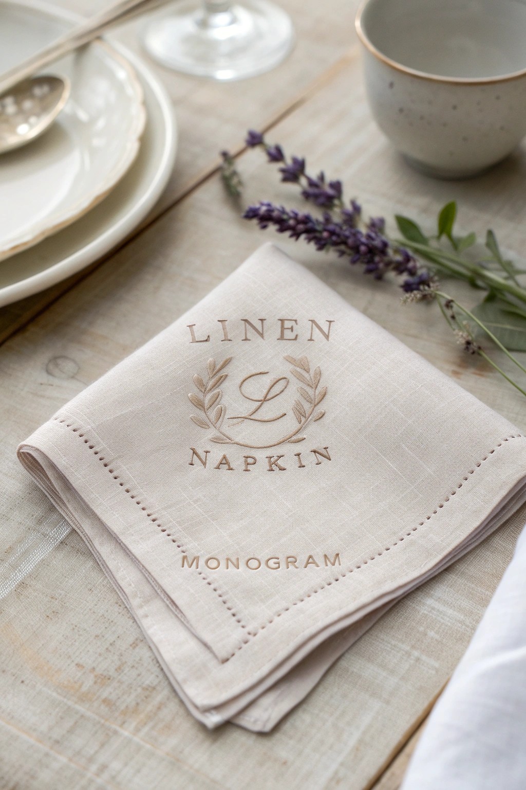 Elevate your table with handcrafted monogrammed linen napkins—simple, timeless, and uniquely yours.