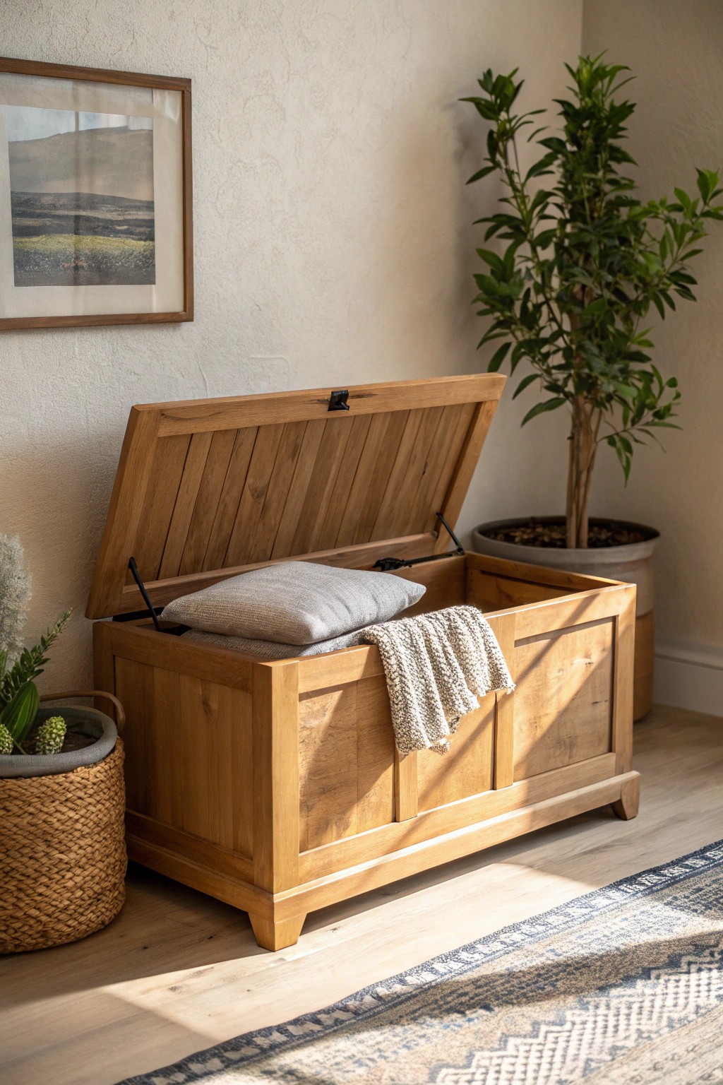Effortlessly stylish storage: hide clutter with handcrafted beauty.