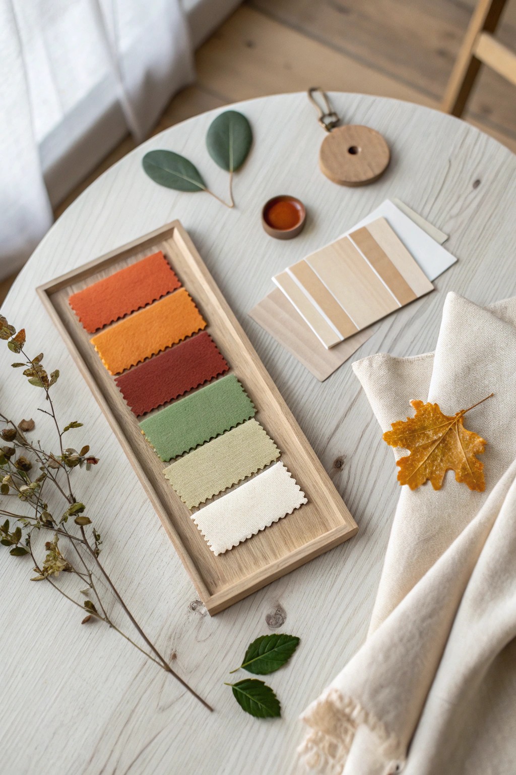 Create your own seasonal color palette board for a fresh, natural update—Scandi style with a boho twist.
