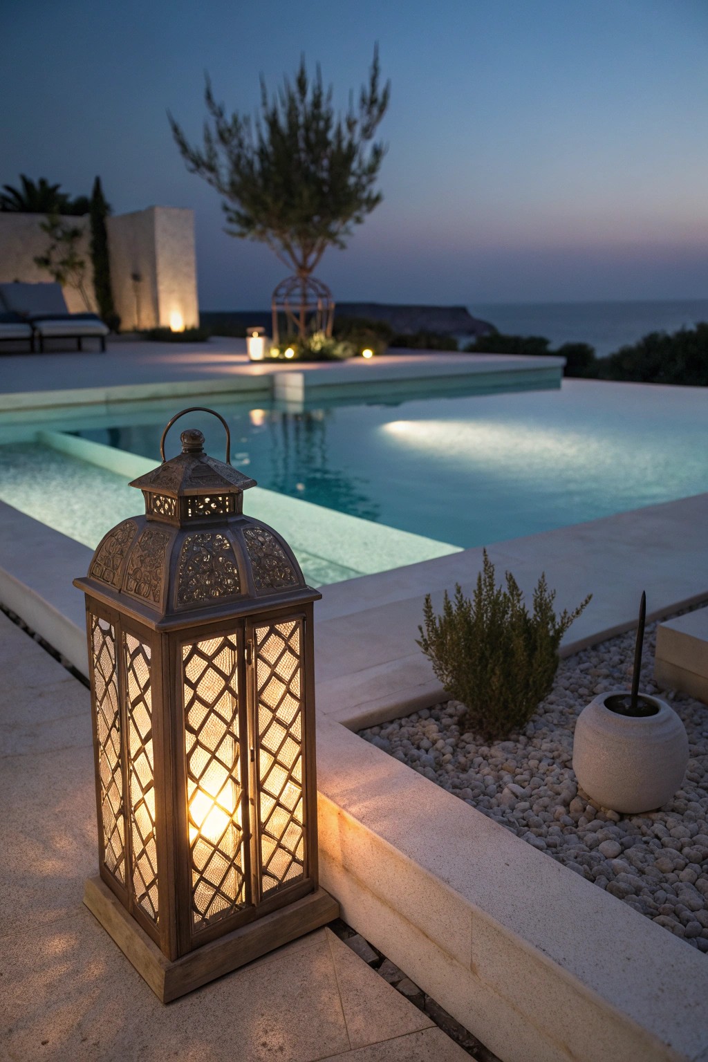 Elevate your nights: the magic of LED glow by the pool.