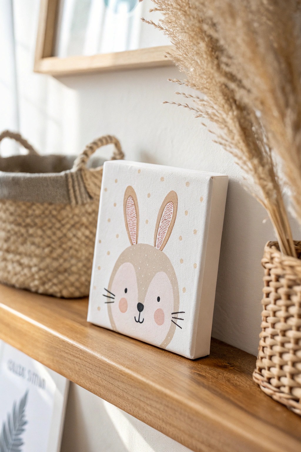 Adorable animal face art: a tiny canvas with big charm for your cozy corner.