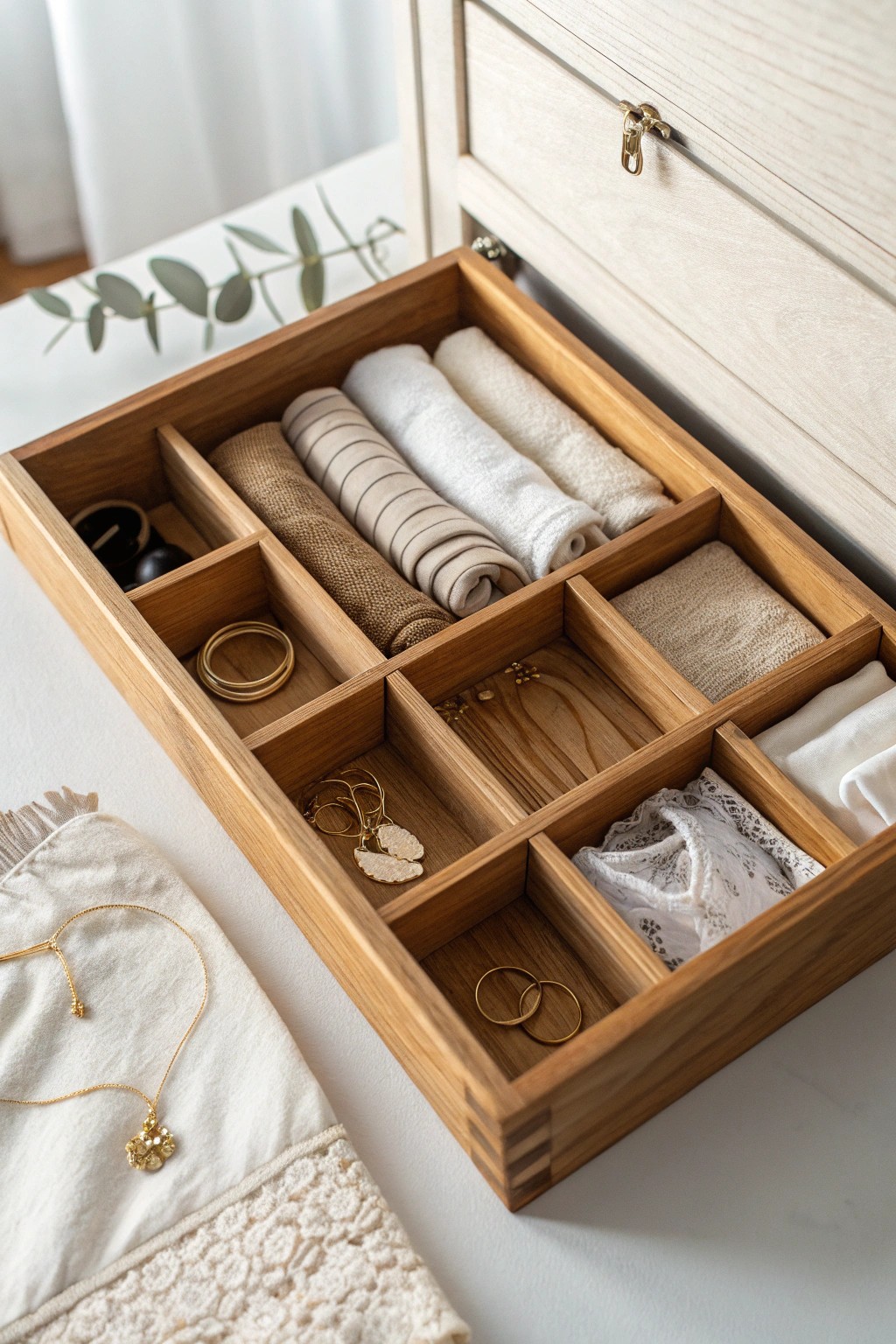 A beautifully organized drawer transforms everyday routines into moments of calm.