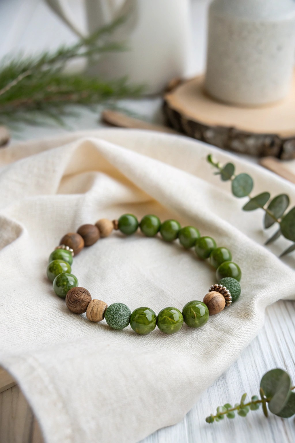 Embrace the calm of nature with a handcrafted green bead bracelet—where simplicity meets bold beauty.