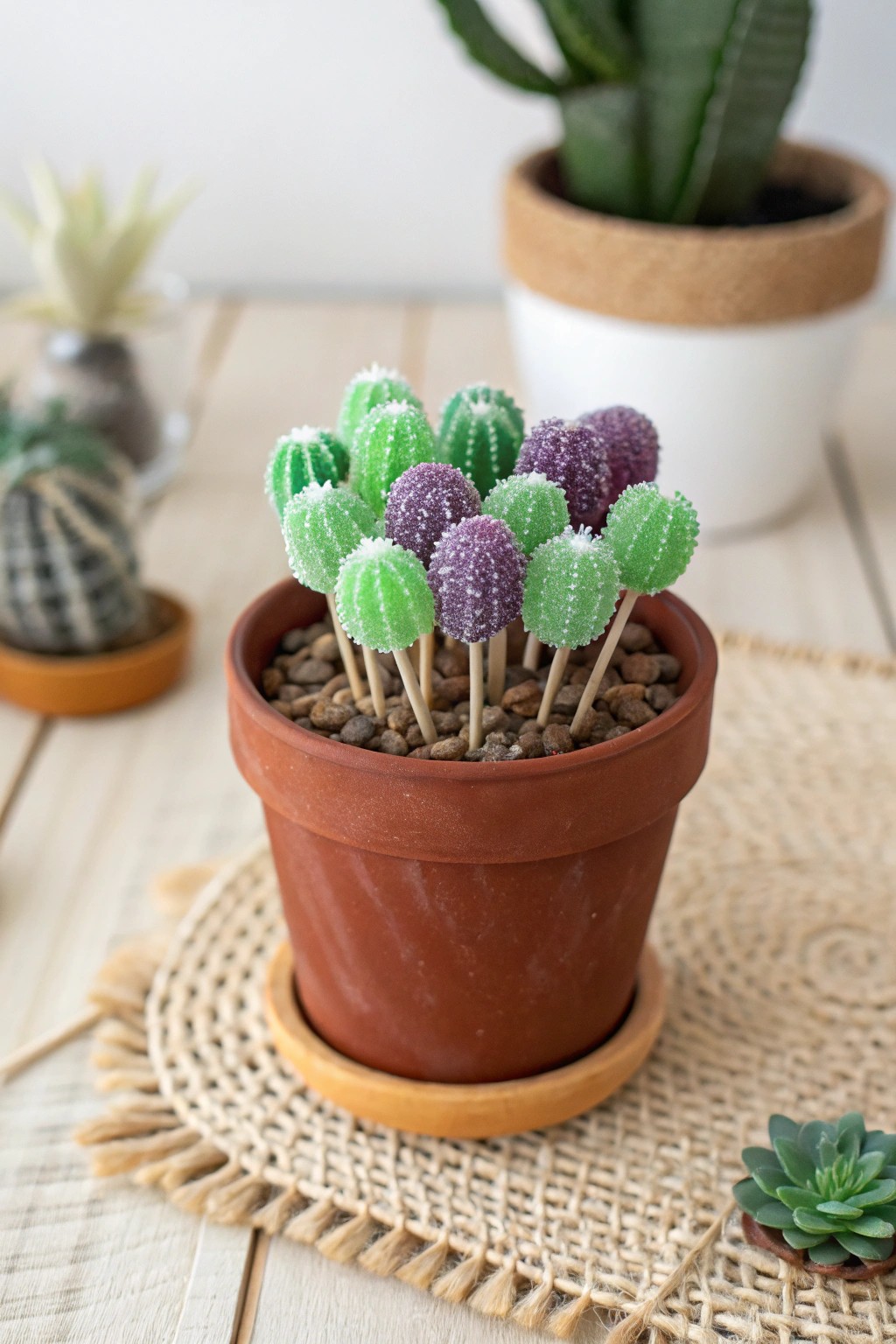 Candy succulents: a sweet twist on natural beauty.
