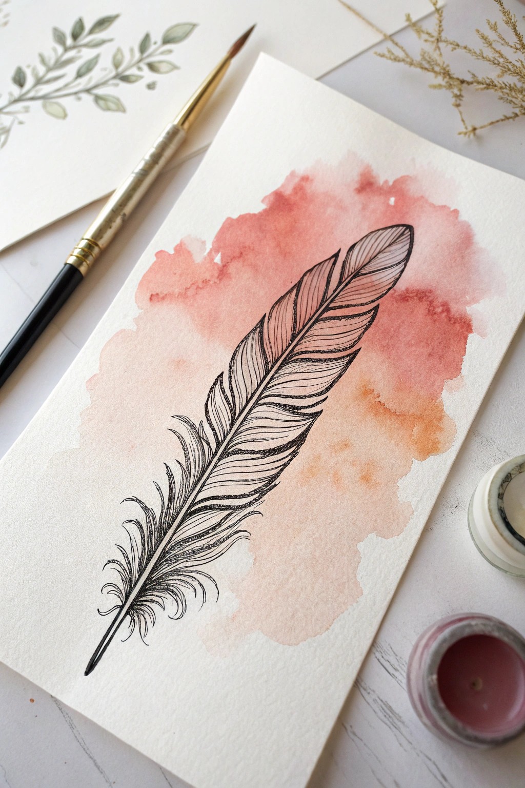 Minimalist feather art: simplicity meets bold beauty.