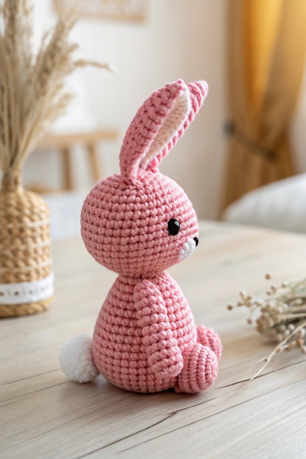 Charming amigurumi bunny—crafted with love, perfect for a playful touch of handmade beauty.