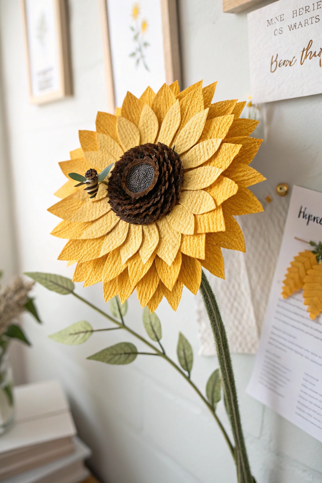 Celebrate fall’s warmth with this beautiful handmade sunflower burst!