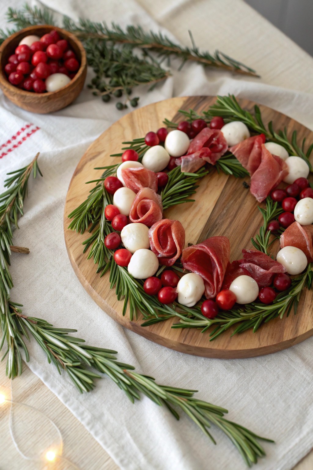 A festive holiday wreath board: simple, natural, and beautifully crafted.