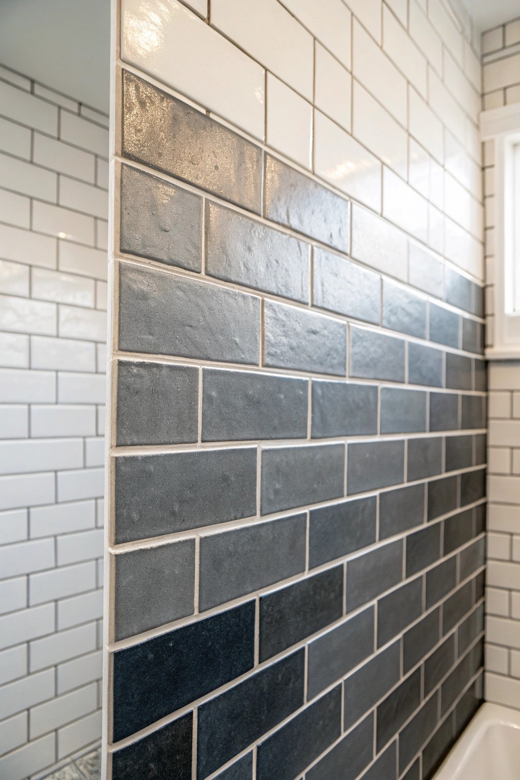 Elevate your small shower with artisan ombré tiling for natural flow and serene beauty.