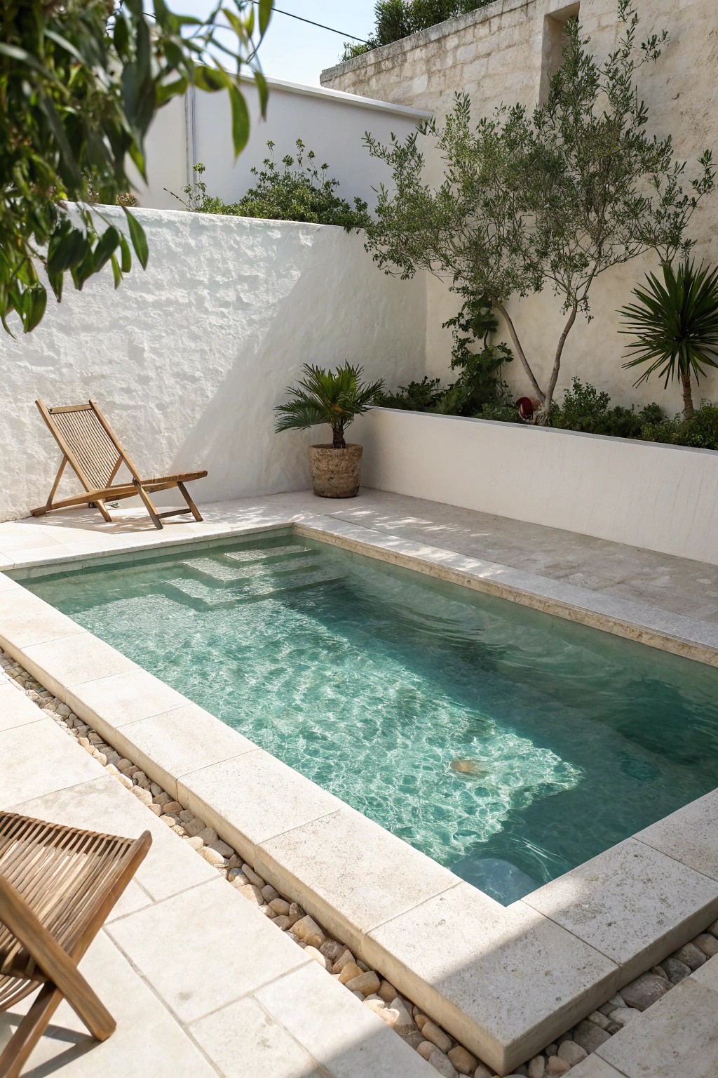 Minimalist pool dreams: crisp lines, clear water, pure relaxation.