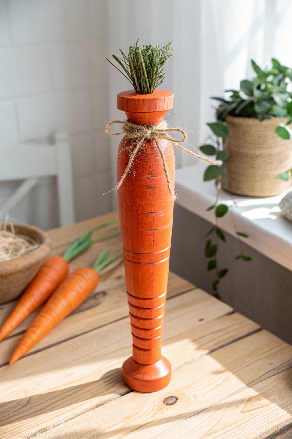 From spindle to storybook—celebrate spring with this charming hand-painted wooden carrot!