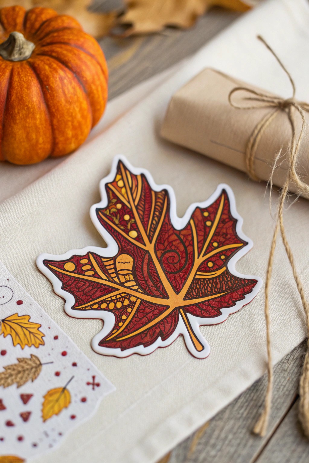 Celebrate cozy autumn days with artisanal leaf stickers — the perfect touch for your seasonal crafts.