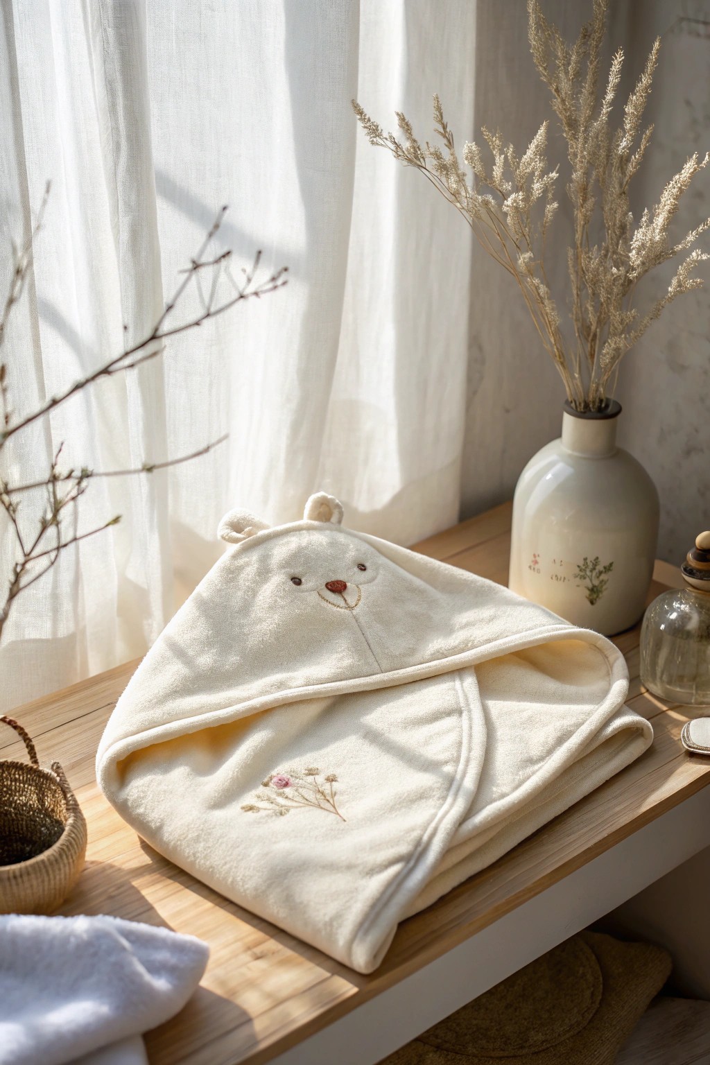 Adorable custom hooded baby towel—personalized, practical, and oh-so-cuddly.