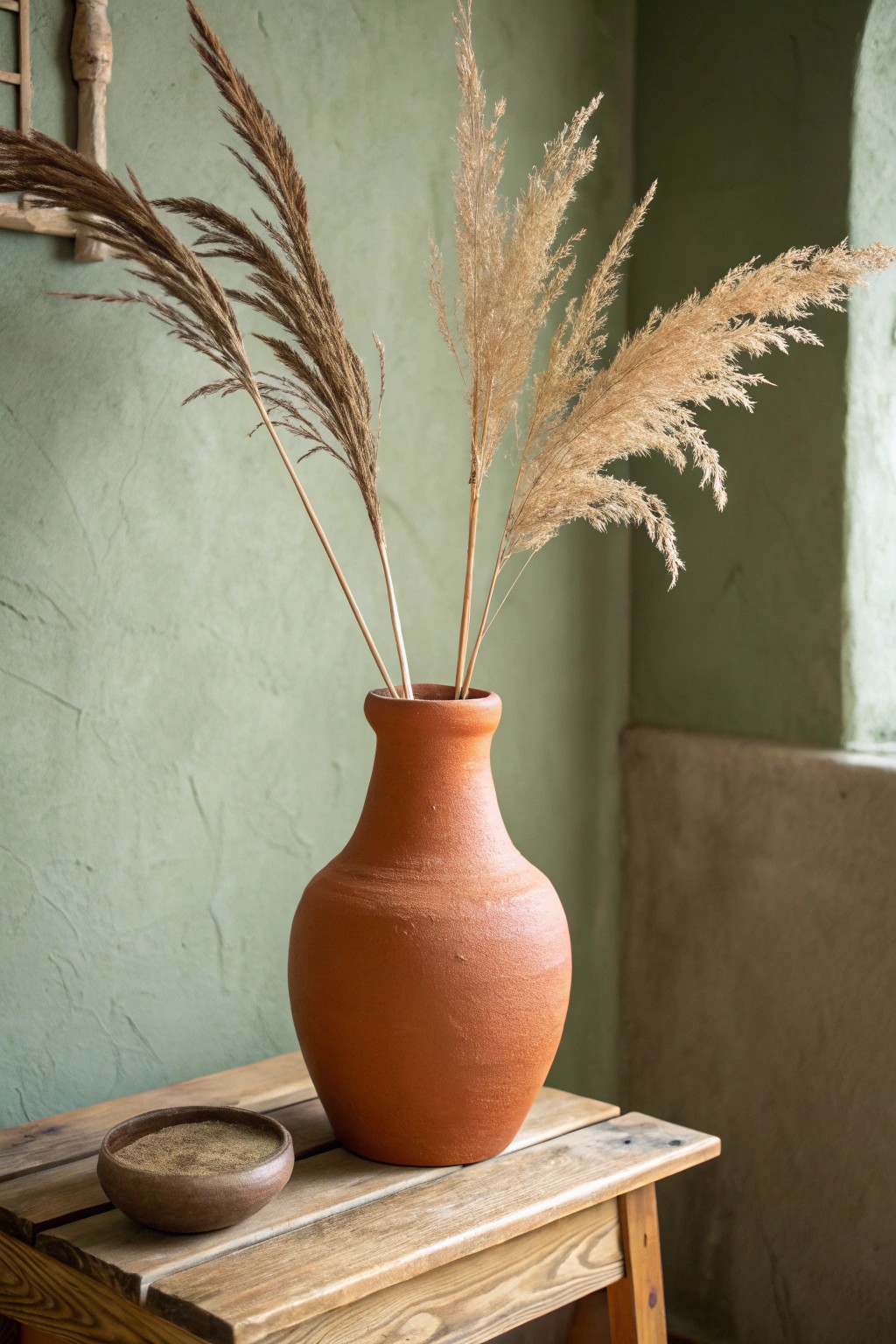 Embrace earthy serenity with handcrafted accents in muted boho tones.