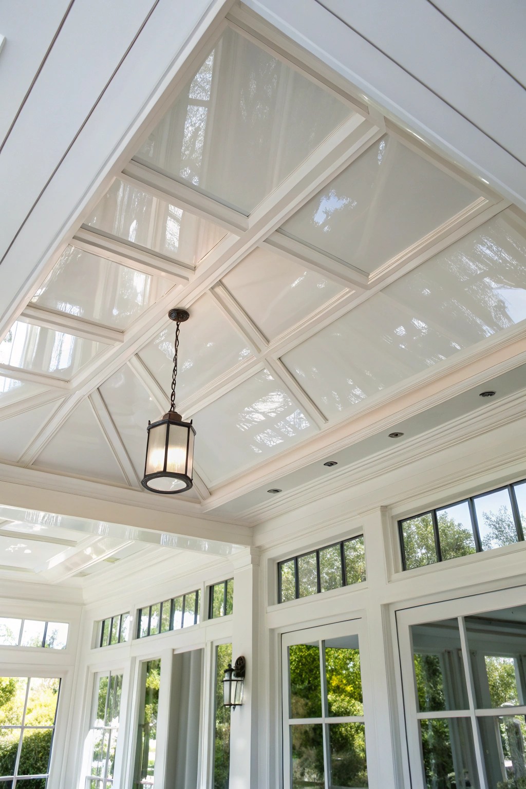 Elevate your space with the luminous charm of a high-gloss painted ceiling.