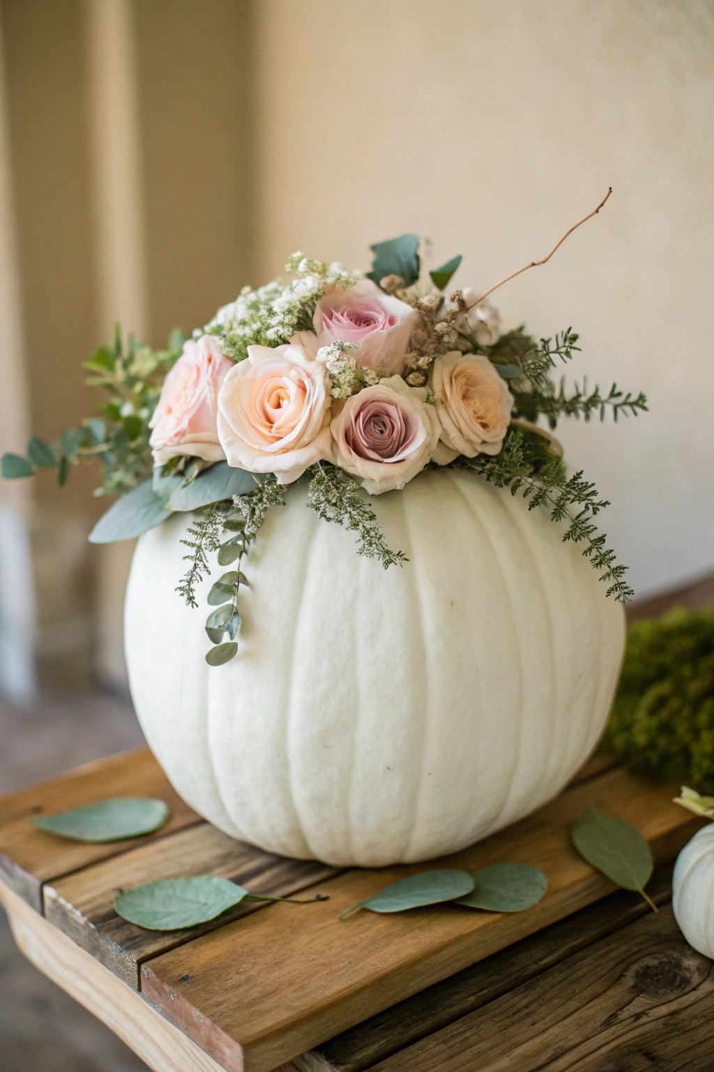 Elevate your autumn décor with a boho floral crown pumpkin—simple, stunning, and naturally beautiful.