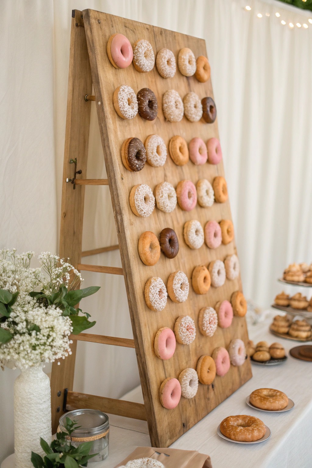 Elevate your dessert table with a stunning, handcrafted donut wall.
