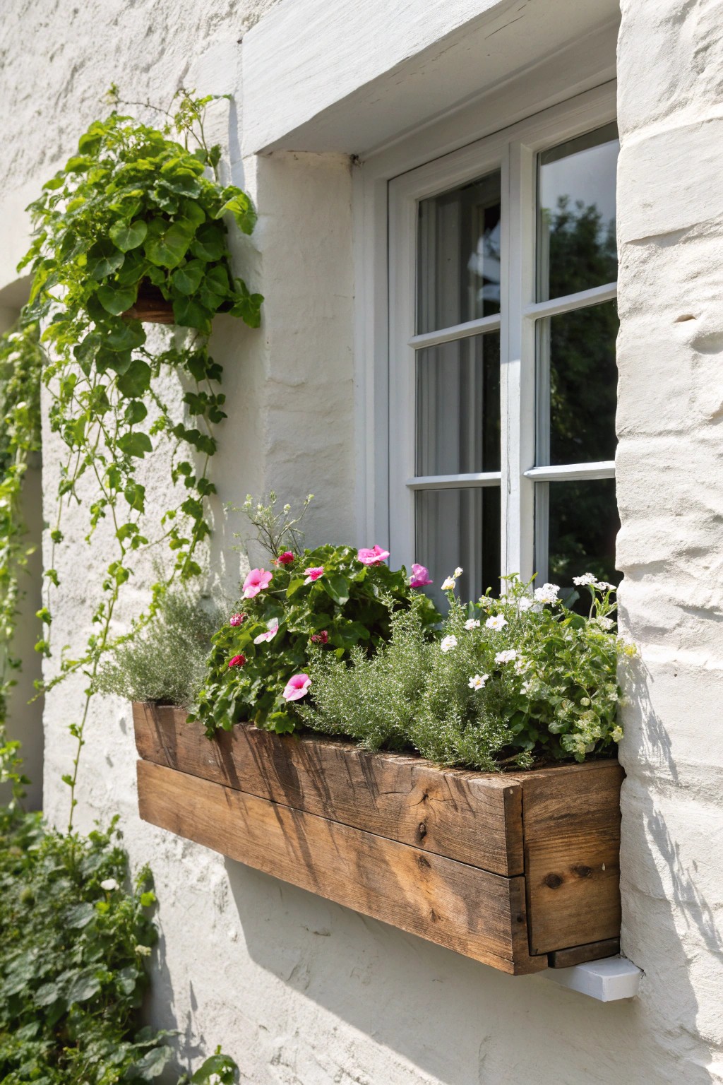 Elevate your curb appeal with a stunning, handcrafted window box in full bloom.