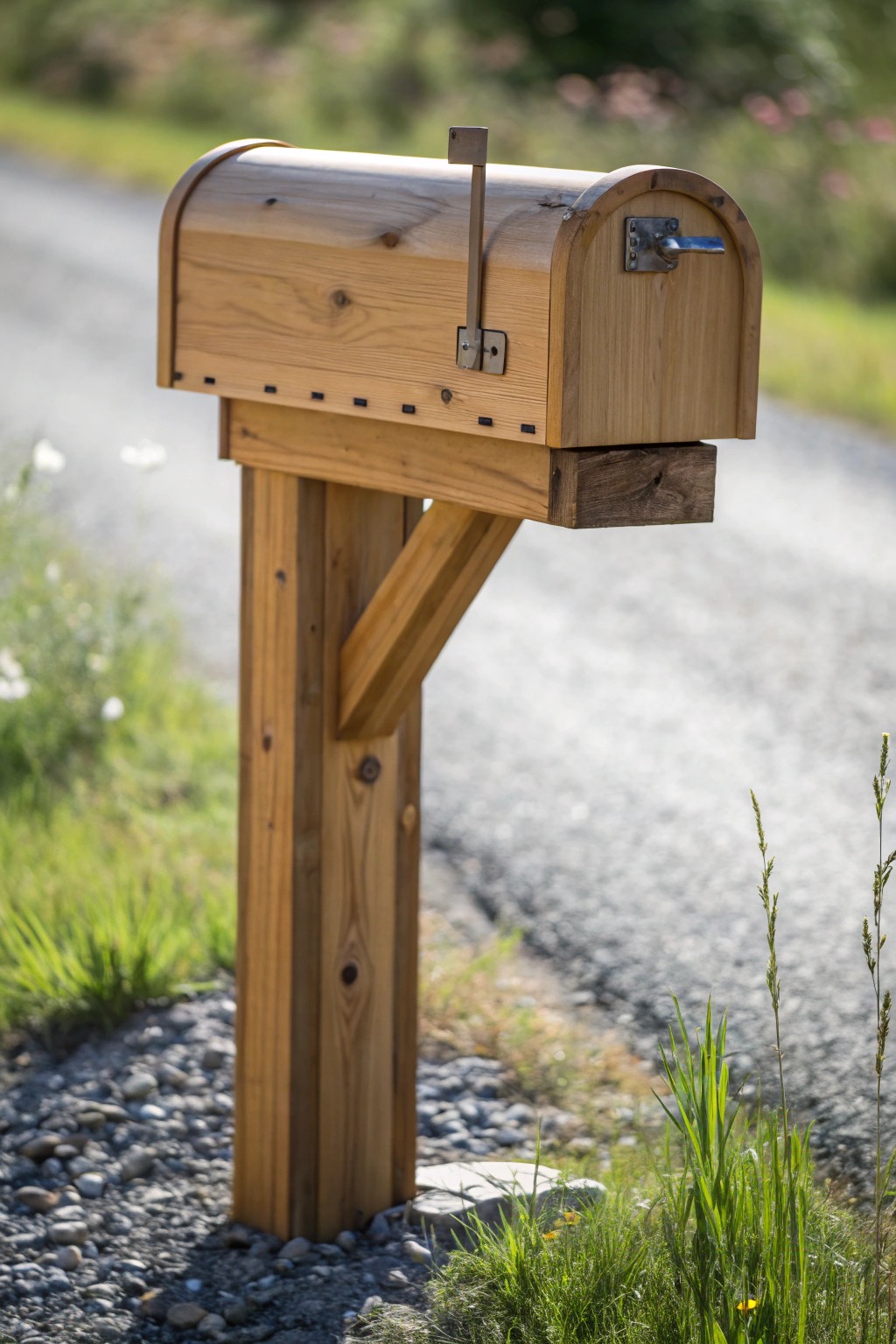 Embrace simplicity and smart design with this handcrafted swing-arm mailbox post.