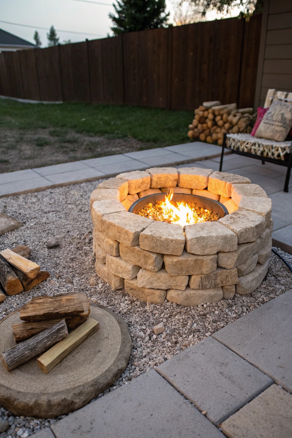 Cozy up by your own handcrafted stone fire pit—simple, beautiful, and budget-friendly.