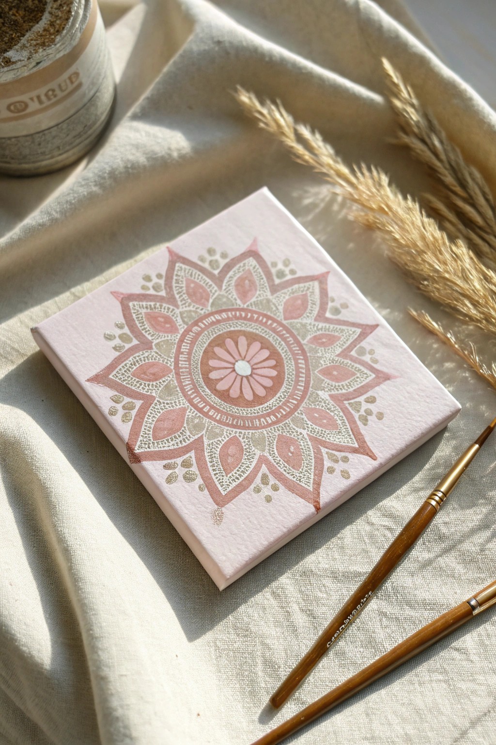 A mini mandala canvas: simple, serene artistry for mindful moments.