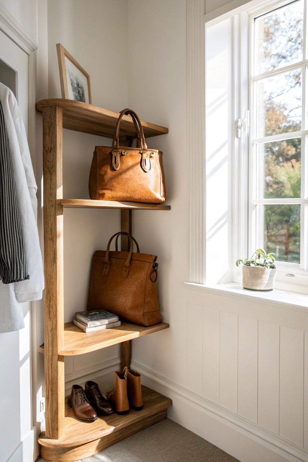 Transform awkward corners into charming displays with handcrafted shelves.