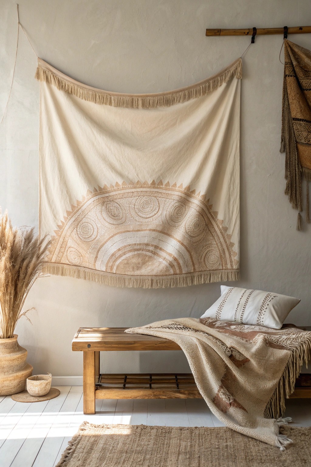 Bring cozy charm to your bedroom with a beautifully crafted boho tapestry.