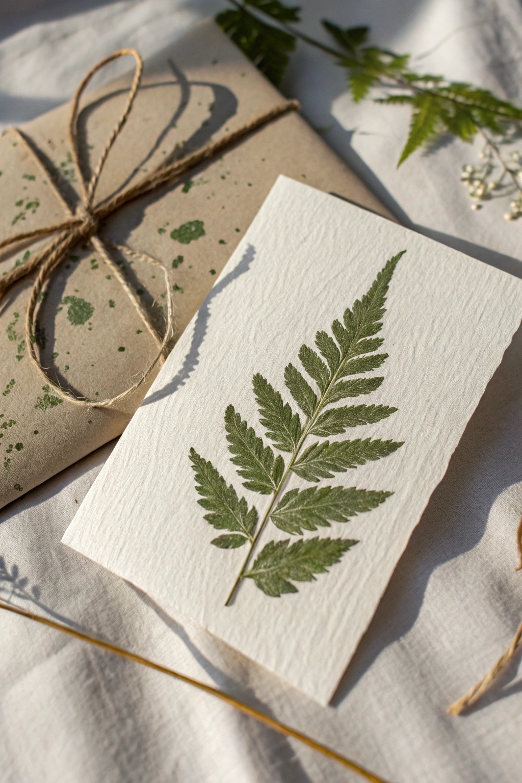 A nature-inspired leaf print card: simple, thoughtful, and beautifully handmade for mom.