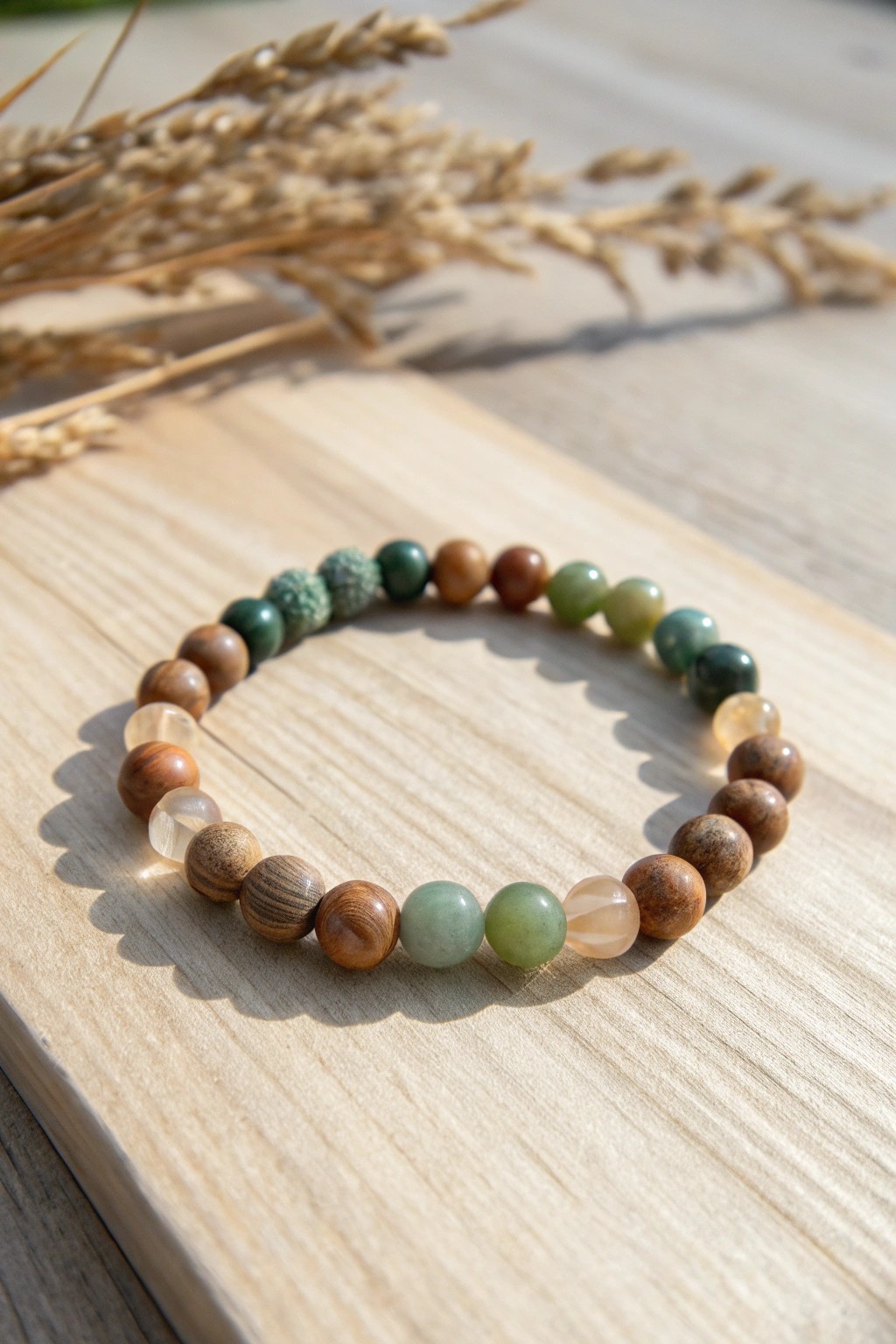 Earthy elegance: a nature-inspired bead bracelet for grounded beauty.