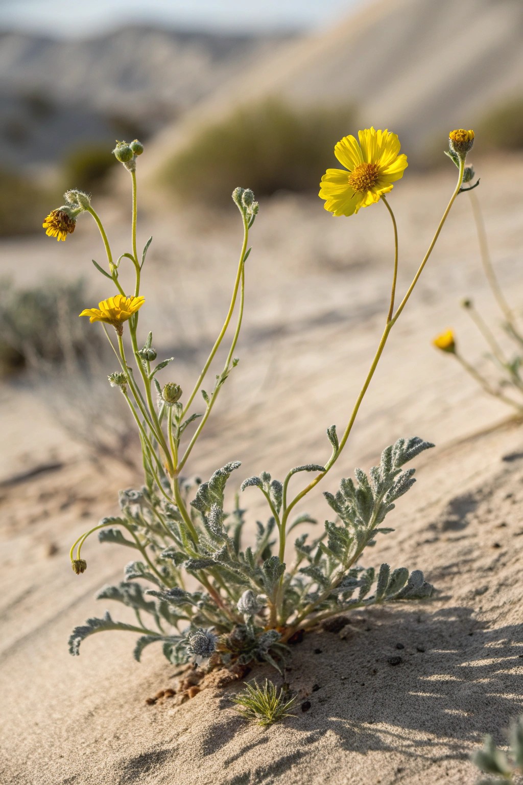 Brighten your desert landscape with the natural beauty of a blooming marigold shrub.