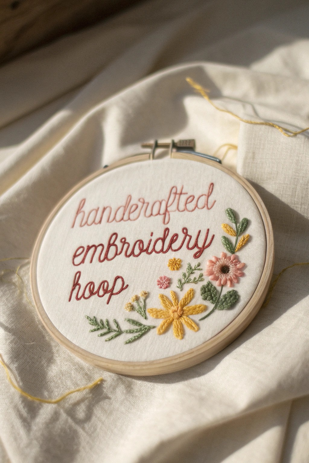 Uplift your space with a hand-stitched quote—where minimalist style meets heartfelt motivation.