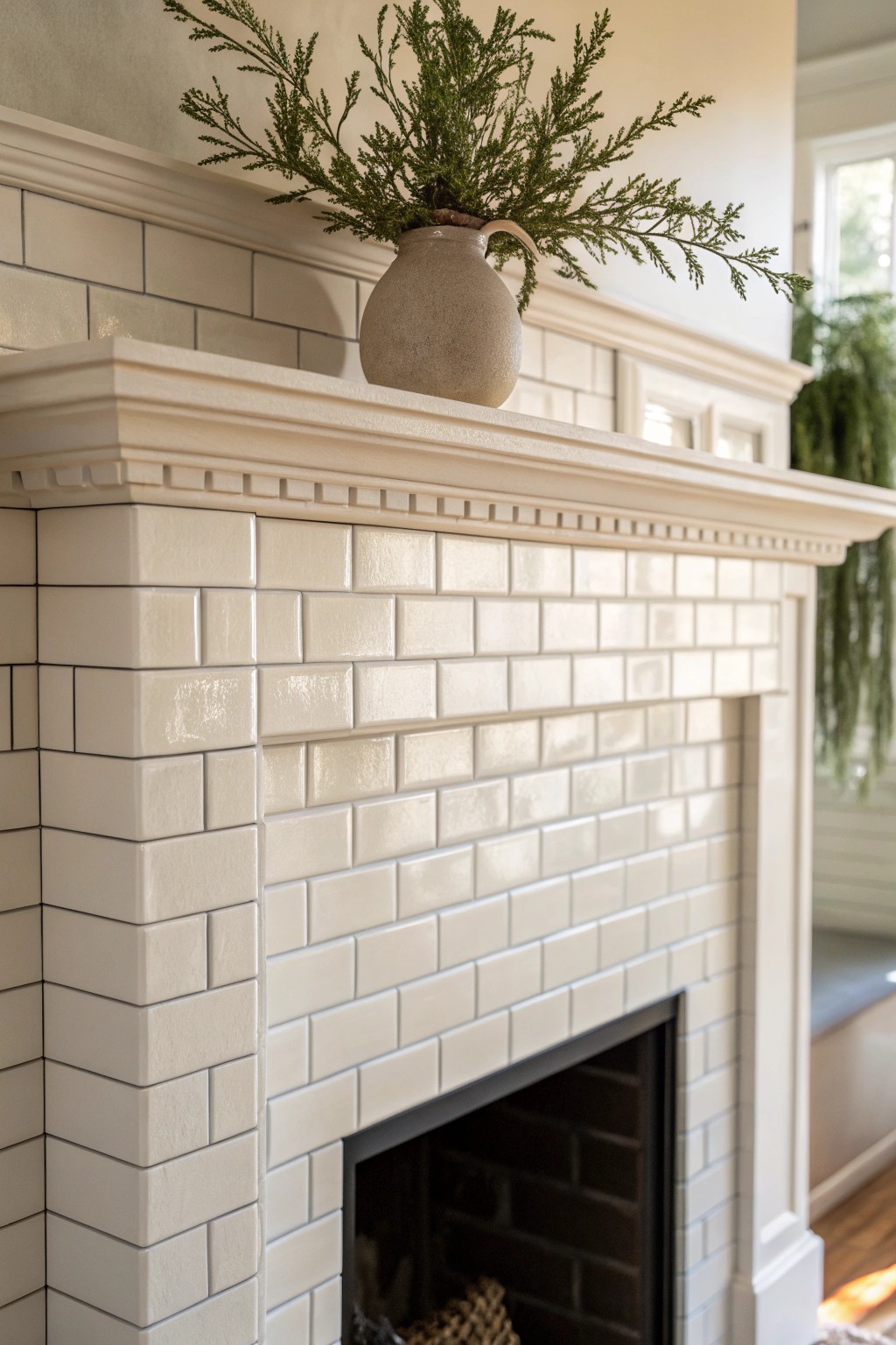 Elevate your fireplace with the timeless simplicity of elongated subway tiles.