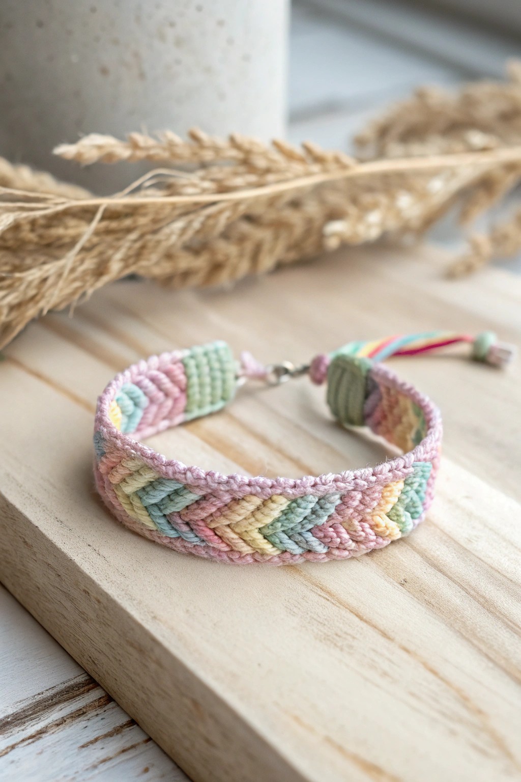 A woven rainbow bracelet: joyfully handcrafted, simply beautiful.