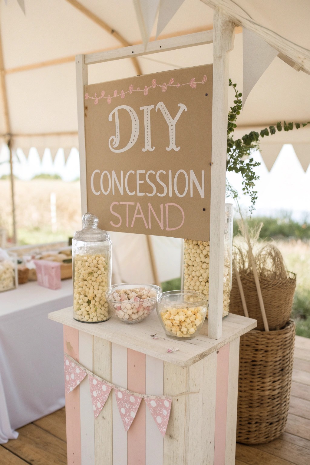Create movie magic at home with a charming DIY concession stand—stylish, simple, and oh-so-sweet.