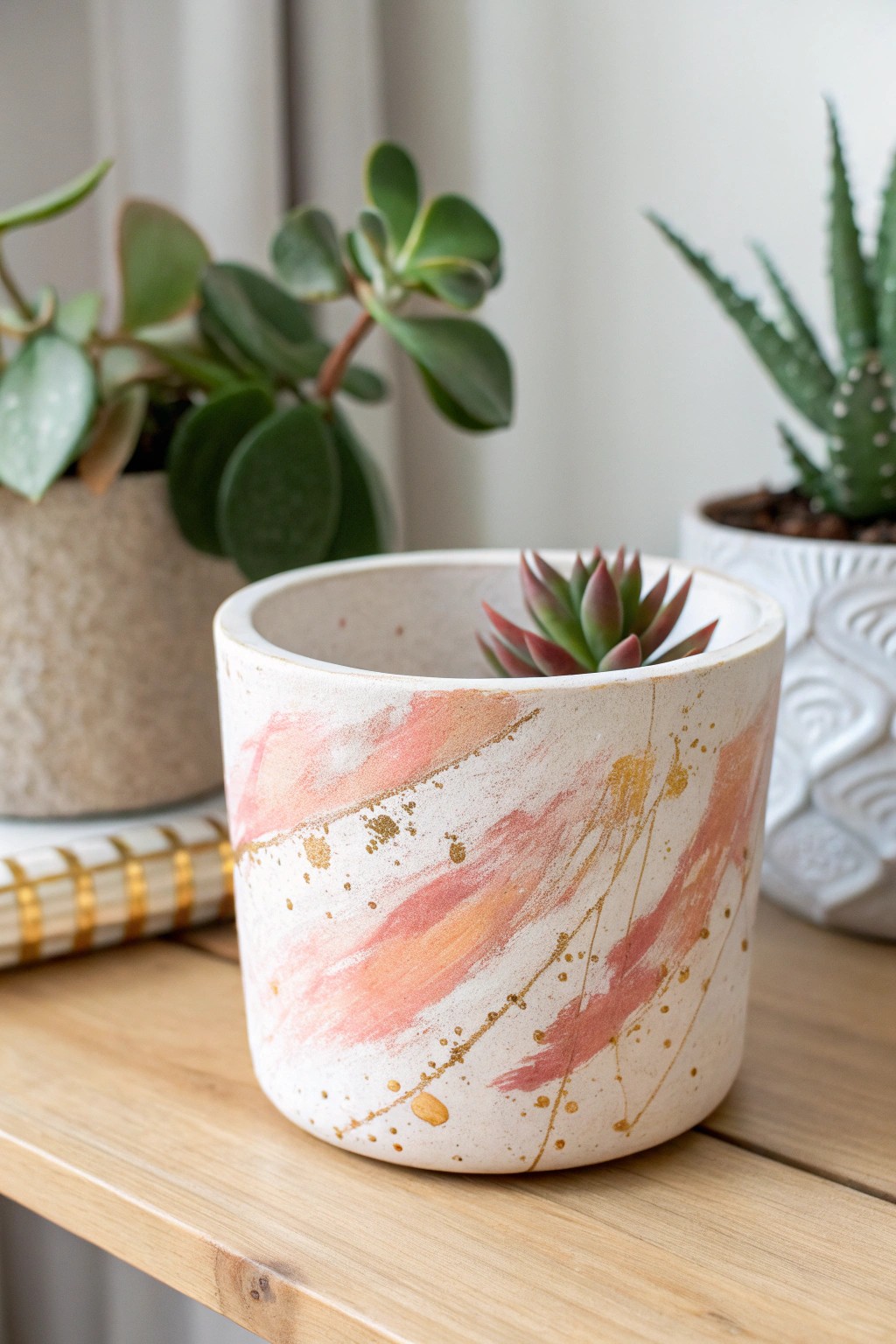 Bring a playful splash of color to your space with splatter-painted pots—each one is a unique work of art!