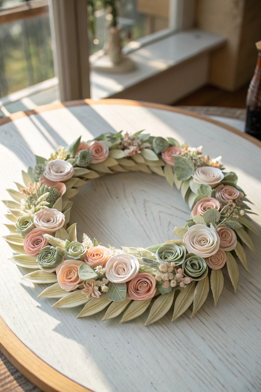 Handcrafted quilled wreath—simple, seasonal beauty for your home or as a heartfelt gift.
