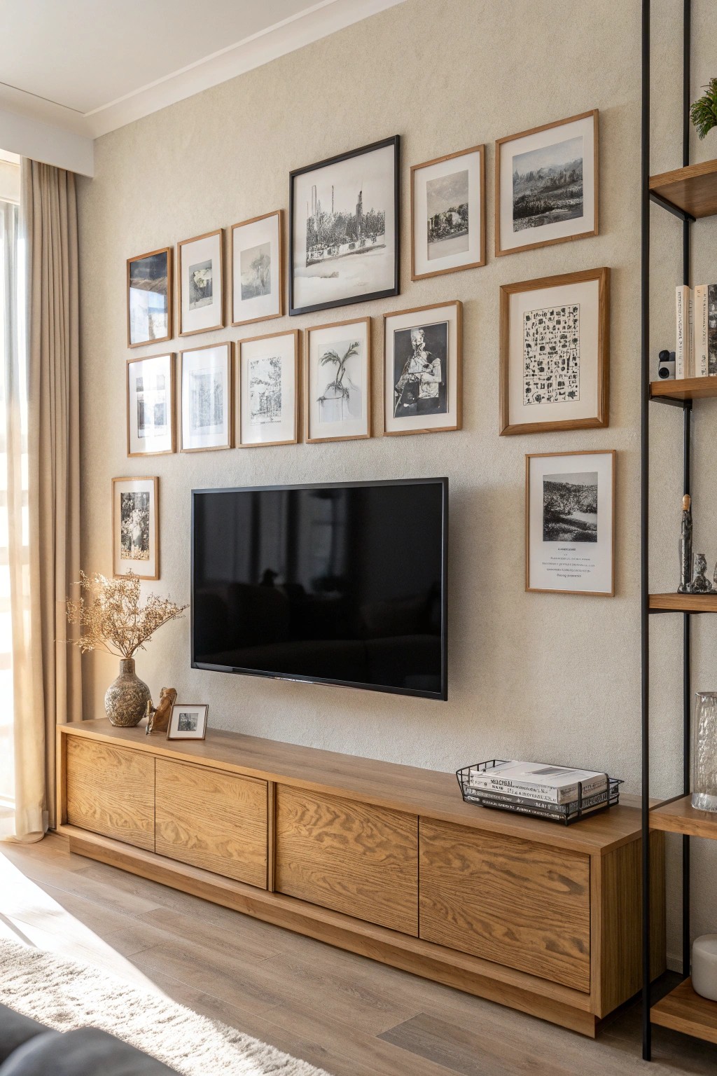 Turn your TV wall into an artful gallery—where technology meets timeless style.