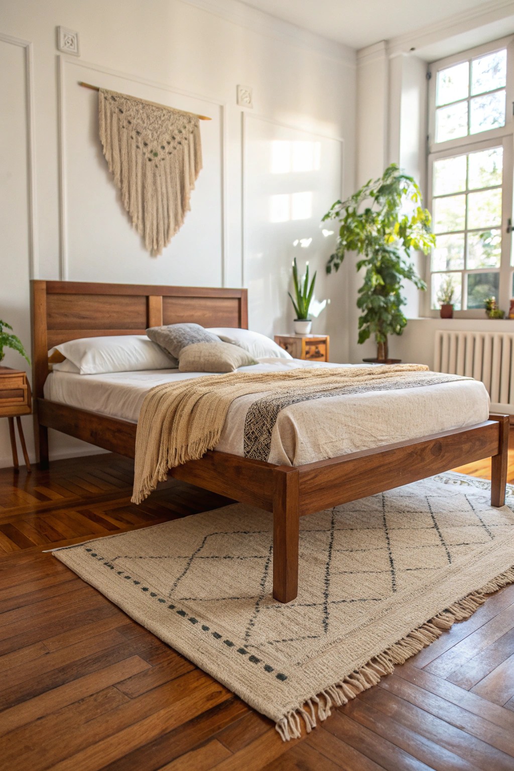 Embrace unexpected layouts: float your bed for a stunning studio transformation.